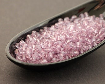 100pcs Mix Lilac Glass Round Beads 3mm Tiny Round Beads Lilac 3mm Smooth round lavender