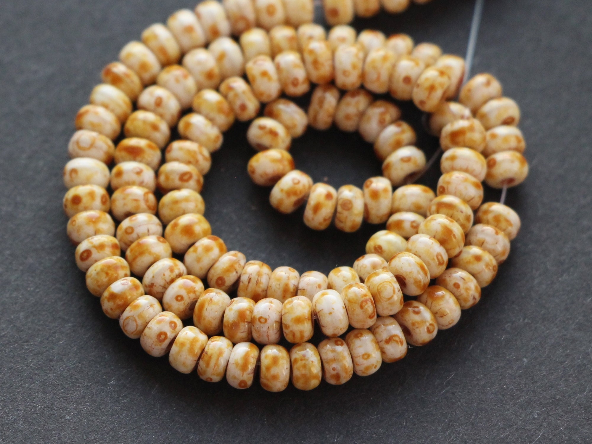 Antike weiße Rondelle Perle 4x2mm 100 Stück kleine Spacers | Etsy