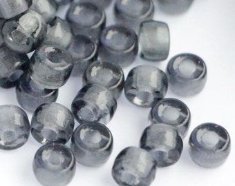 30pcs Montana Blue Pony glass beads 2mm large hole Roller beads 6x4mm Czech Glass Beads round big spacer beads denim blue dark