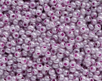 40g Czech Glass Seed Beads 10/0 Preciosa pearl purple lilac Ceylon Glass Rocailles 2mm lilac beads for earring making