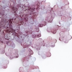 30pcs Mix Color Lilac Tanzanite 7mm Flower Spacer Beads Czech flower beads mixed color lavender 5 petals flower Boho Floral Beads