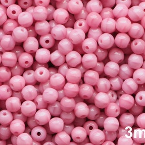 100 Stück 3 mm Coral Pink Bead Tschechische Gepresste Perlen 3 mm Kleine Tiny Rose Runde Perlen Rot 3 mm Glatte runde rosa