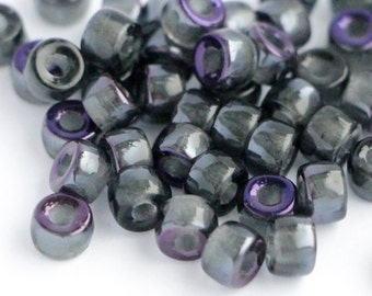 30pcs Montana Blue Iris Blue Czech Pony beads 2mm large hole Roller beads 6x4mm Czech Glass Beads round beads for cord