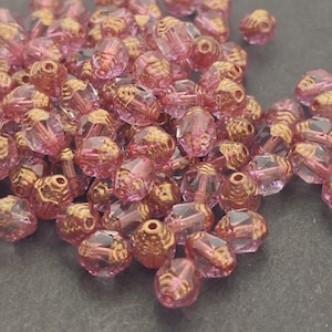 20pcs Crystal Bronze Oval Cathedral 8x6mm Czech Glass Beads with bronze ends fire polished 8mm Cathedral facet glass beads clear