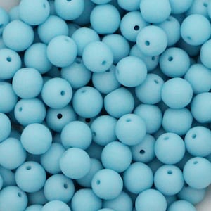 50 Stück Matte Sky blue 6 mm Böhmische Glasperlen Glatte Runde Perlen 6 mm gefrostete blaue Glasperlen 6 mm
