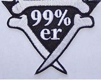 99%er Embroidered Iron-on Motorcycle Patch (not 1 Percenter) Biker Vest