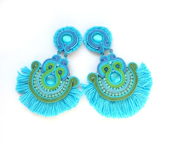 Earrings Statement Turquoise Large - Gemajesty main image 1
