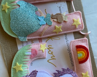 Felt Name Garland, Unicorn Fairy Princess Banner, Kids Nursery Decor, Birthday Party Sign