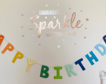 Handmade Felt Happy Birthday Banner: Reusable Party Garland