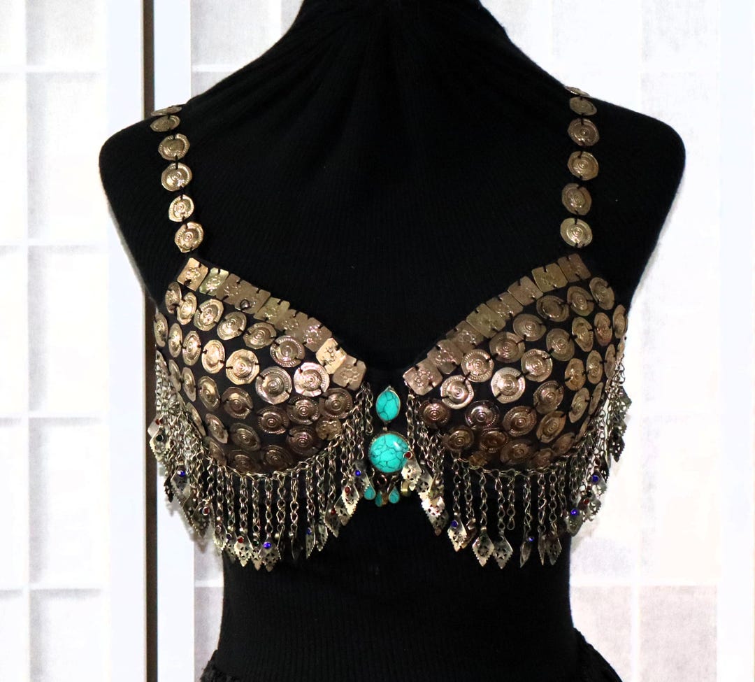 Native Bra TBR21 Tribal Bra 80B/36B Tribal Belly Dance Fusion ATS Gypsy Kuchi ...