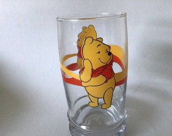 WINNIE THE POOH glass.  Six inches in height.  In excellent condition.  Rare find very collectable.
