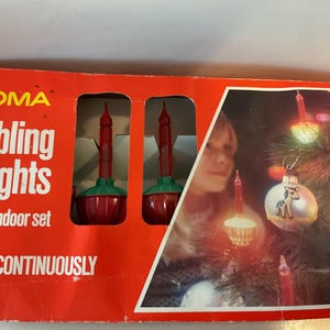 Vintage CHRISTMAS BUBBLE LIGHTS.  Six lantern like bulbs that bubble when plugged in and warmed up.  Great working condition
