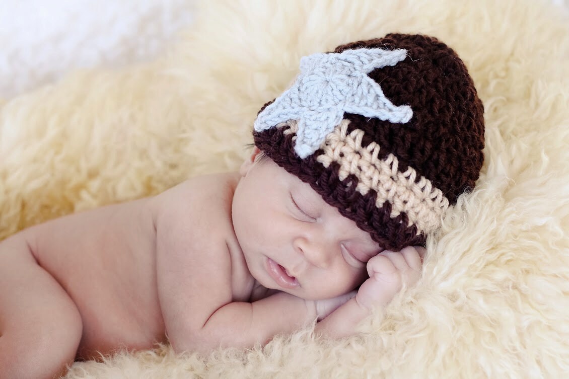 Crochet Brown and Tan SHERIFF HAT With Star Boy or Girl Sizes Etsy