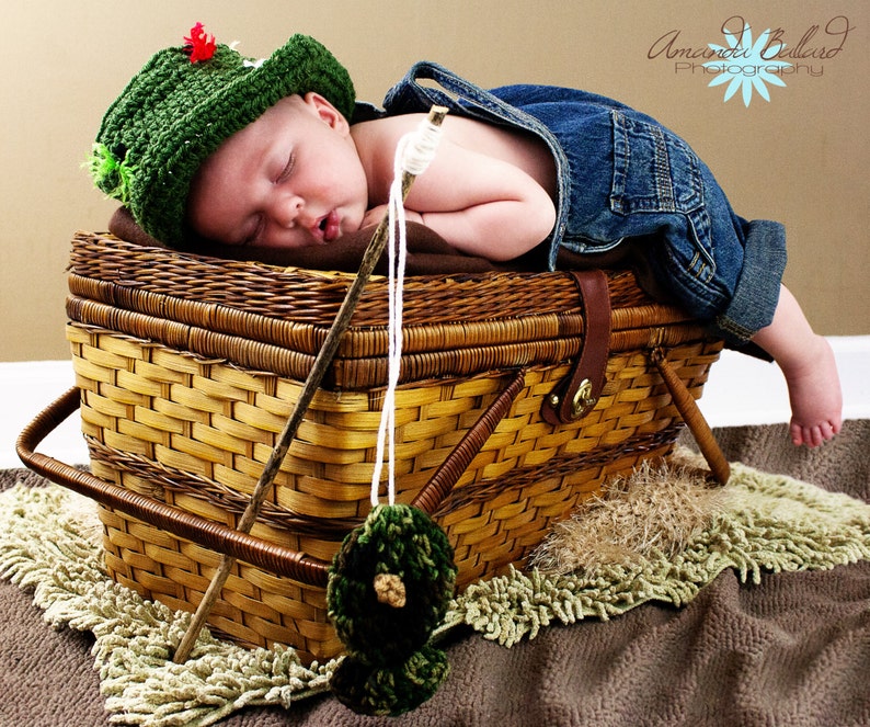 OLIVE FLY FISHING Bucket Hat Crochet Fisherman Hat With Trout Etsy