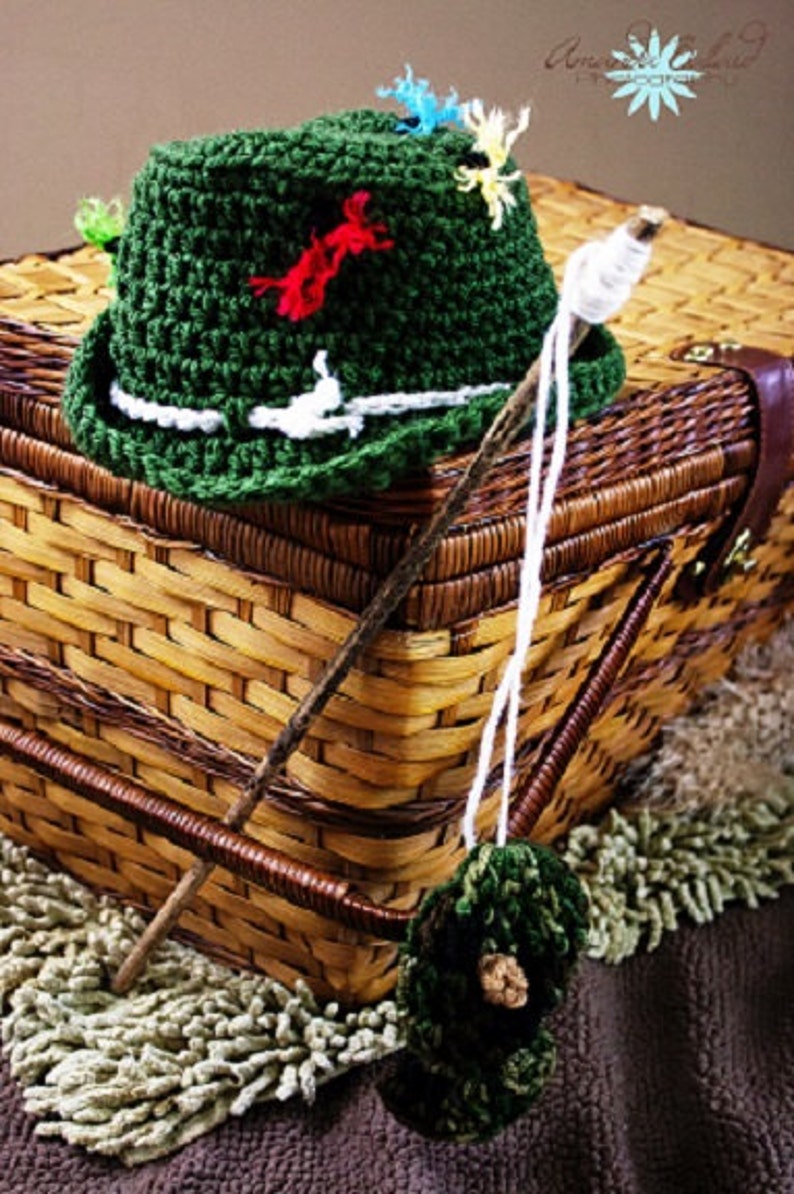 OLIVE FLY FISHING Bucket Hat Crochet Fisherman Hat With Trout Etsy