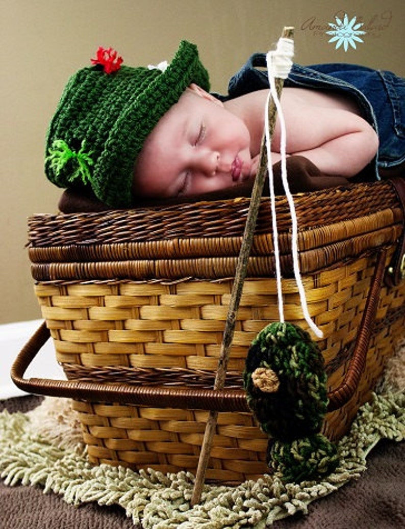 OLIVE FLY FISHING Bucket Hat Crochet Fisherman Hat With Trout Etsy