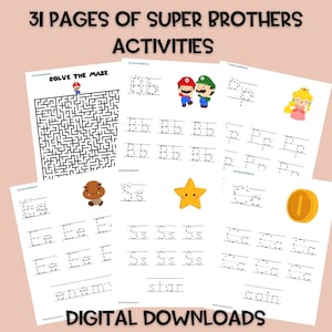 スーパーブラザーズ アクティビティ パック: 若いスーパーマリオ ファンのための楽しく学べる 31 ページ (デジタル製品)