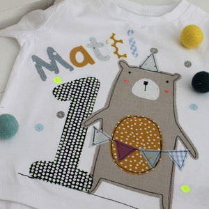 Birthday shirt bear, shirt boy, children, t-shirt, number shirt, birthday, number, name, bear, gift, spring, birthday boy, teepee