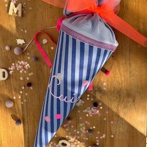 Mousseline pour cône d'école, tissu pour cône d'école, cône d'école filles, cône d'école pois, tulle pour cône d'école, Ergobag pour cône d'école, arc-en-ciel pour cône d'école, confettis