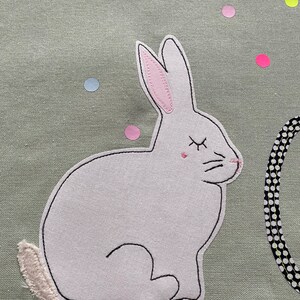 short delivery time table runner Easter, tablecloth Easter, spring, Easter decoration, mint, rabbit image 2