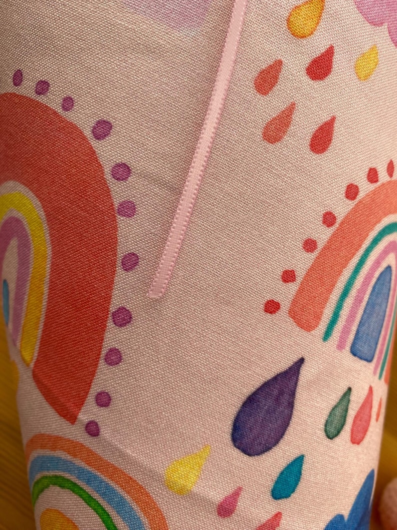 Schultüte Musselin Schultüte Stoff Schulanfang Schultüte Mädchen Einschulung Schultüte bunte Regenbögen rainbow Herz Wolken Milla Louise