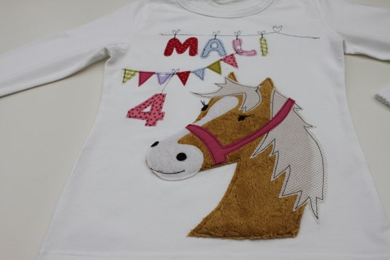 Birthday shirt kids,birthday shirt,shirt for girls,shirt with number,shirt with name,horse,pony,t shirt,shirt with horse,Milla Louise