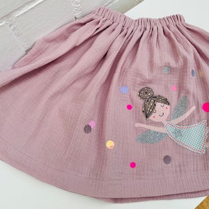 Girls skirt muslin, skirt muslin, muslin skirt, muslin, skirt fairy, fairy skirt, confetti, glitter skirt, muslin pink, old pink, skirt elf image 3