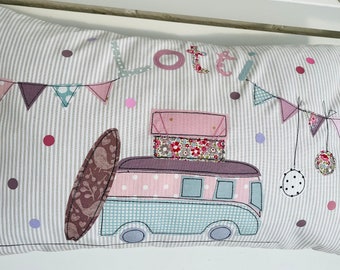 Kissen mit Namen Kissenbezug Kissen Geburt Baby Kissenhülle Kissen personalisiert Nameskissen Kuschelkissen Kinderkissen Kissen Camper, Bus