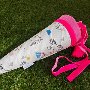 Sibling school cone, candy cone, consolation cone muslin school cone fabric school start enrollment muslin school cone unicorn girl Milla Louise