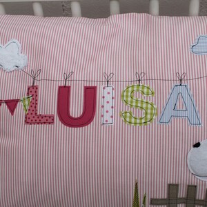 Kissen mit Namen Kissenbezug Kissen Geburt Baby Kissenhülle Kissen personalisiert Pferd Pony Kuschelkissen Kinderkissen Babykissen Bild 4