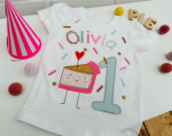 Shirt Torte, Cupcake,  Cupcake Shirt Mädchen, Kinder, T-Shirt,  Geburtstag, Zahl, Namen, Kuchen, Geschenk, Shirt zum Geburtstag