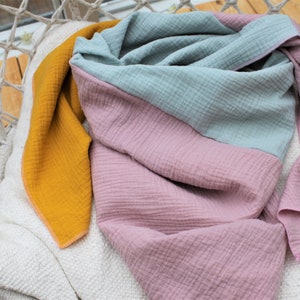 three-coloured XXL scarf muslin 135 x 135 cm, muslin cloth, muslin scarf, triangular scarf, muslin, cotton muslin, scarf summer, spring