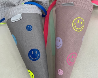 immediately available! Sibling school cone, candy cone, comfort cone, school cone, fabric, back to school, enrollment, sibling school cone, smiley neon