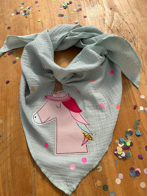 Kinder Halstuch Musselin, Musselintuch Musselinschal Tuch Einhorn