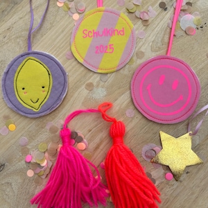 Schulranzen Anhänger, Geschenk Schulanfang, Schulkind, Anhänger Schultüte Mädchen Schultütenanhänger, Schulranzen Anhänger, Bänder Schultüte