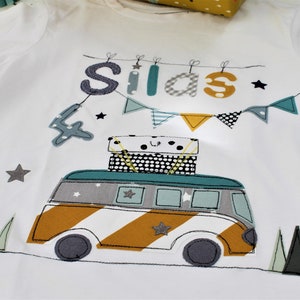 Birthday Shirt Kids,Birthday Shirt,Boys' Shirt,Shirt with Name,Shirt with Number, Bus, Camper, Shirt Bus, Campershirt, Camping, Car