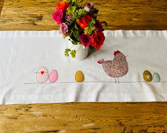 délai de livraison court ! Chemin de table de Pâques, nappe de Pâques, lapin de Pâques, printemps, décoration de Pâques, décoration printanière, poulet