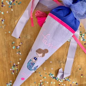 Mousseline pour cône d'école, tissu pour cône d'école, cône d'école filles, cône d'école sirène, tulle pour cône d'école, Ergobag pour cône d'école, arc-en-ciel pour cône d'école, confettis