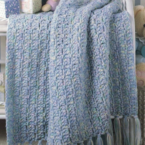 Crochet Pattern Baby Afghan Blanket PDF Instant Digital Download Stroller Cover Shower Gift