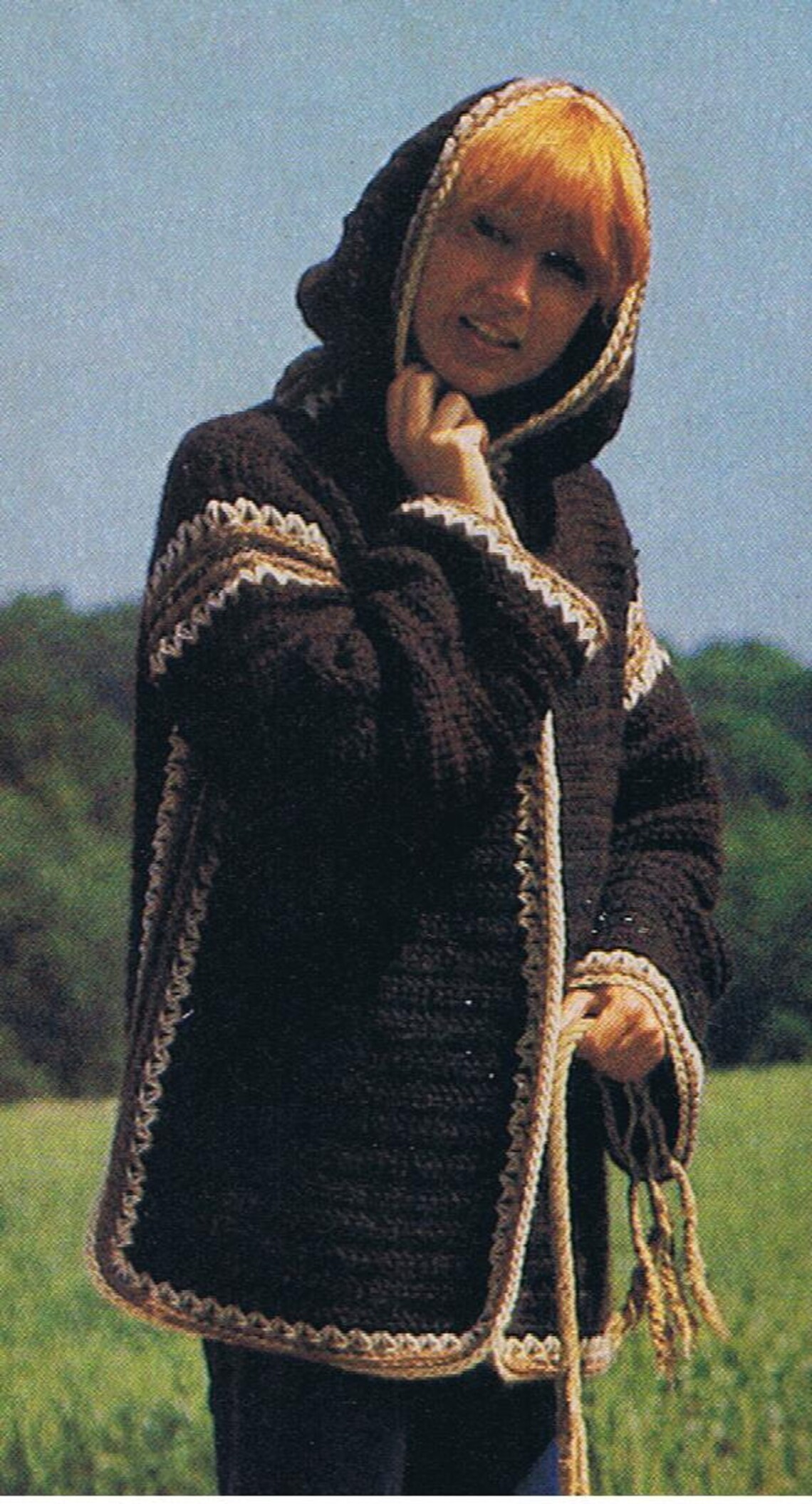 Crochet Hood Jacket Sweater Pattern Small Med and Large Sizes Etsy