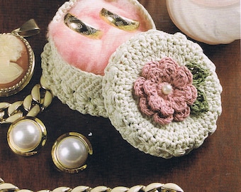 victorian dresser box/crochet pattern jewelry box pattern