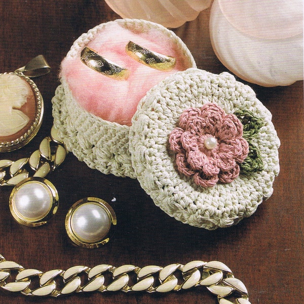 victorian dresser box/crochet pattern jewelry box pattern