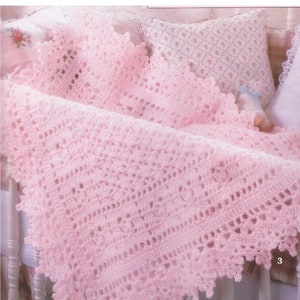 Vintage Crochet Pattern Sweet Dreams Elegant Lacy Baby Afghan Blanket PDF Instant Digital Download Stroller Cover Shower Gift