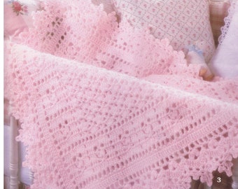 Baby blanket pdf pattern girls crochet blanket