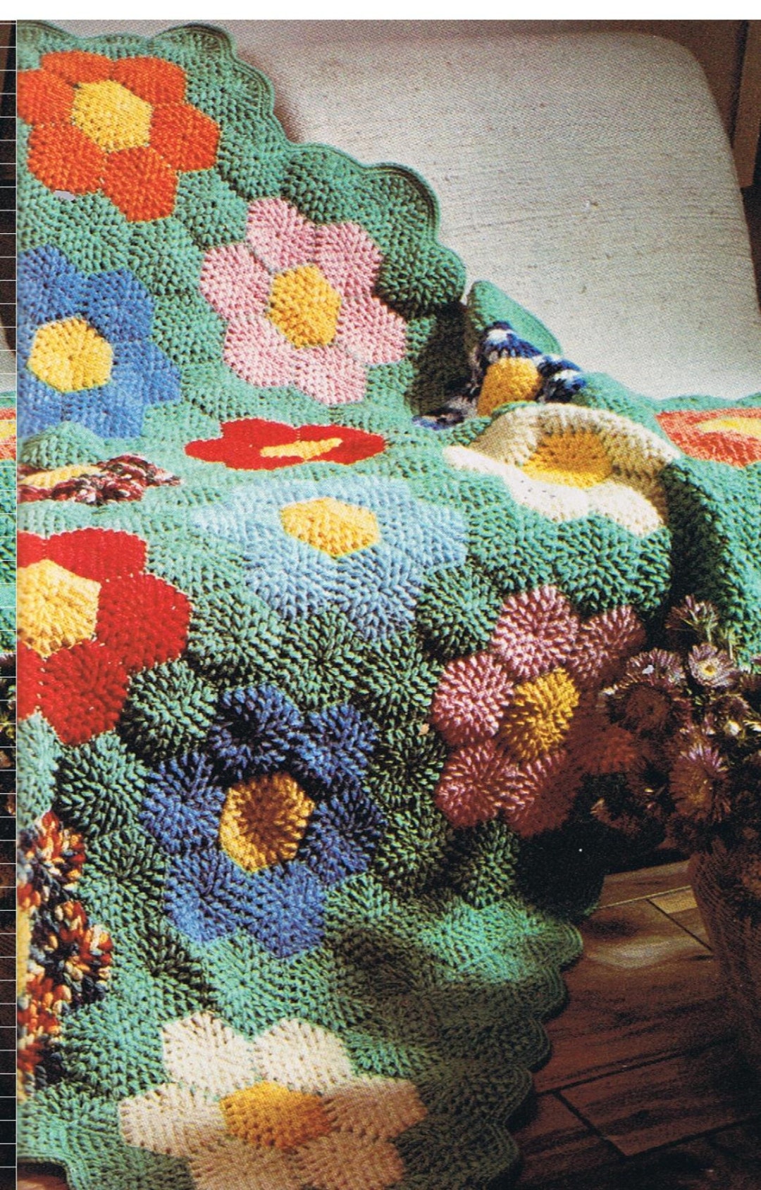 Grandmothers Flower Garden Crochet Afghan Pattern Pdf - Etsy