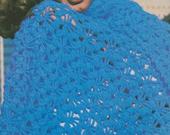 openwork shawl crochet pattern pdf 24" x 75"