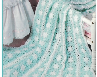 Vintage Crochet Pattern Baby Afghan Blanket PDF Instant Digital Download Stroller Cover Shower Gift