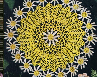 pretty crochet daisy doily ,crochet doily pattern pdf