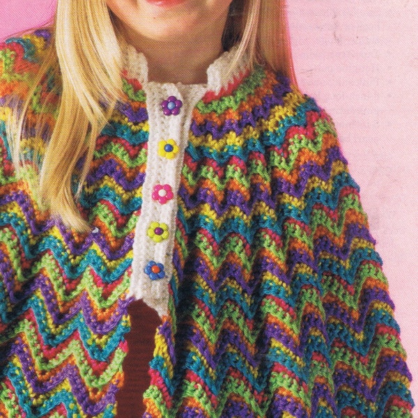 Patron au crochet Cape enfant /pdf/téléchargement instantané Réversible