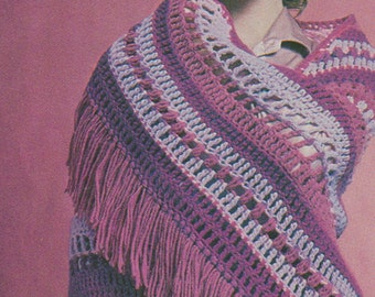 Triangle shawl wrap crochet easy pattern pdf download instant